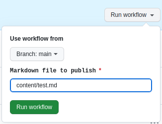 Run the Github Workflow: post to medium